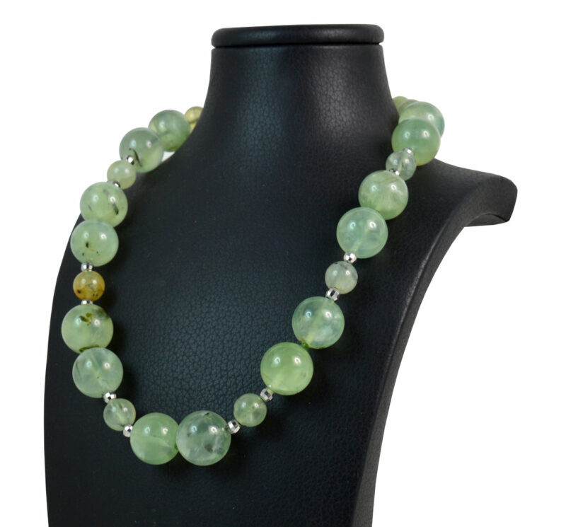 Collana in Prehnite,Intercalari e chiusura Argento 925 - immagine 3