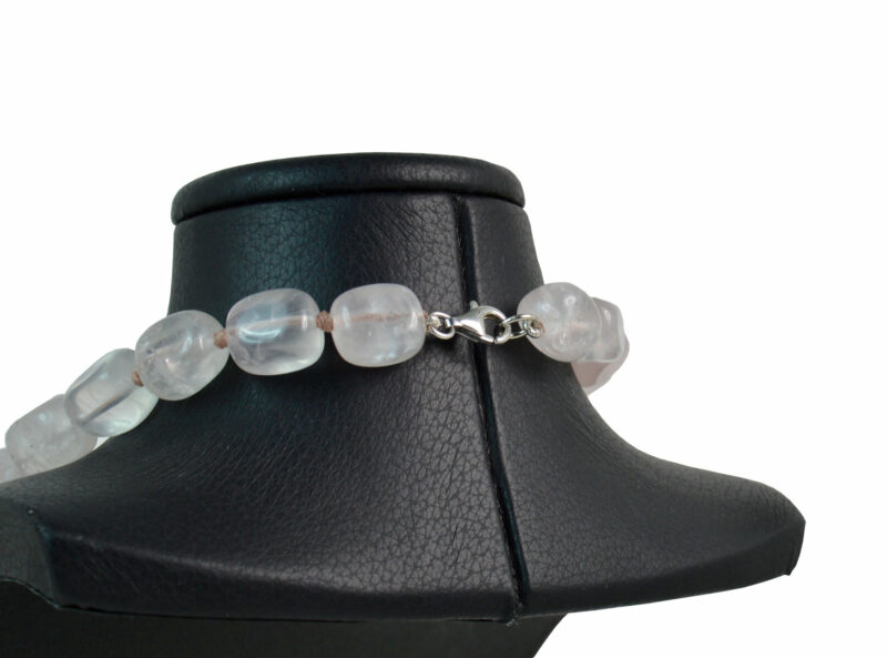 Collana a scalare in Quarzo Rosa con chiusura in Argento 925 - immagine 3