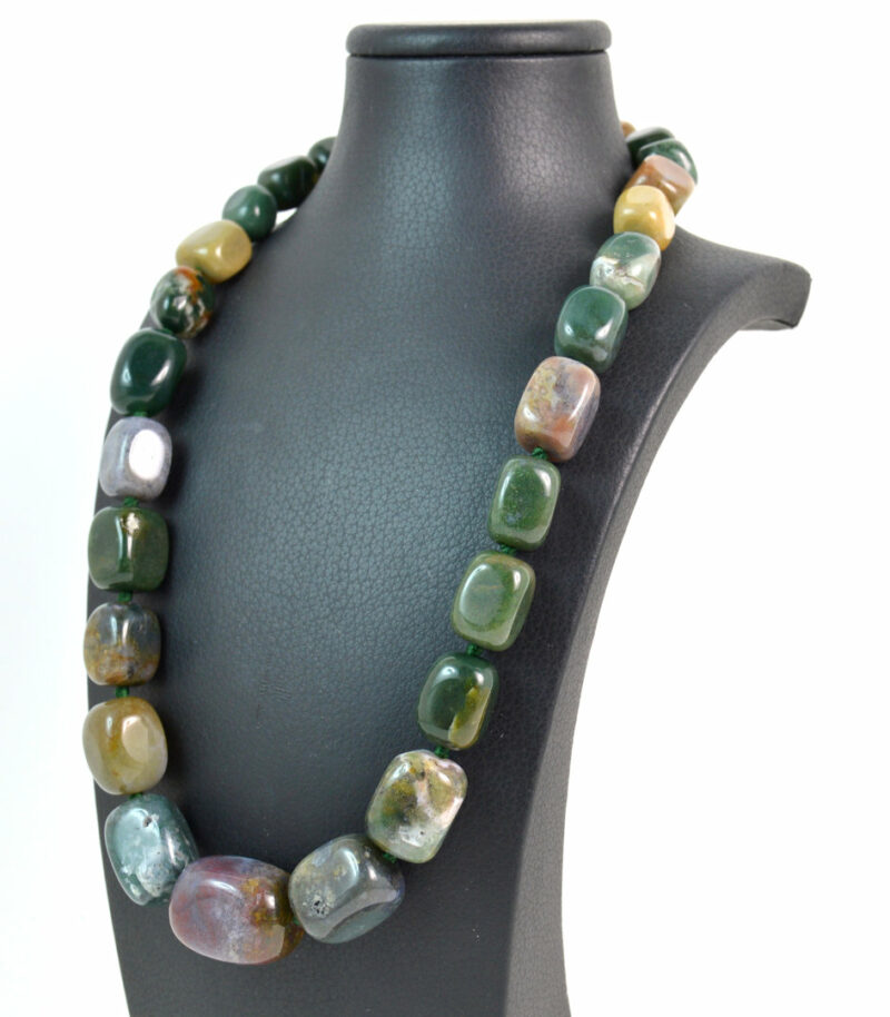 Collana a scalare in Agata Muschiata con chiusura in Argento 925 - immagine 3