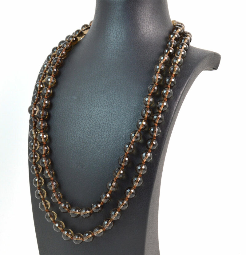 Collana a due fili in Quarzo Fumè e chiusura in Argento 925 - immagine 3