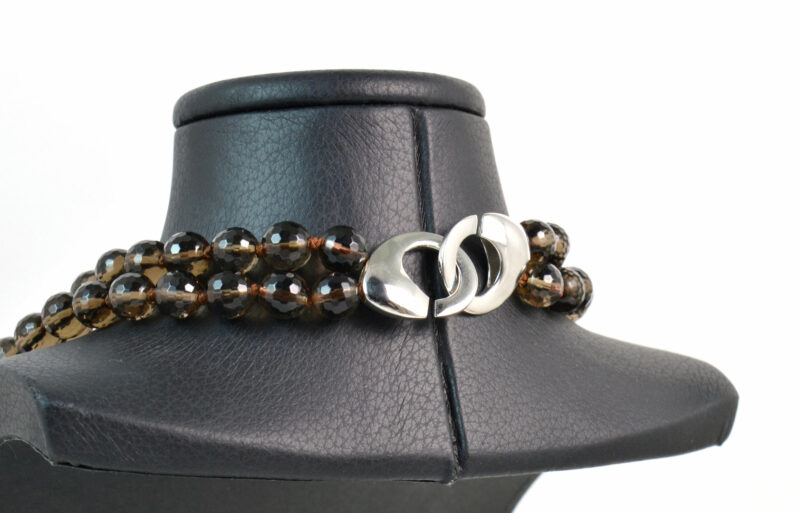 Collana a due fili in Quarzo Fumè e chiusura in Argento 925 - immagine 2