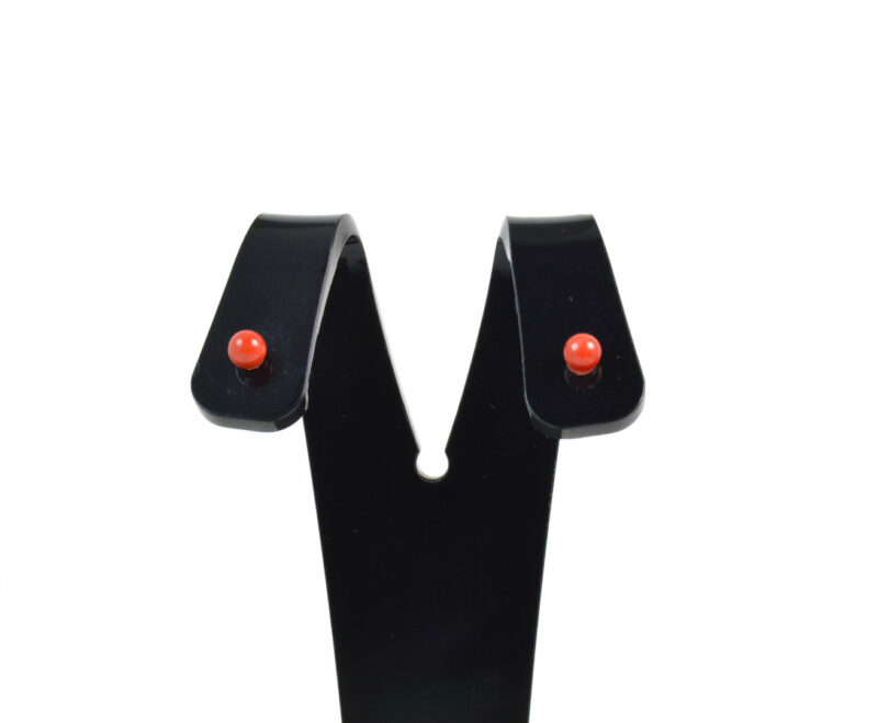 Orecchini a lobo in Corallo (Ø 4 mm) e Argento 925 - immagine 3