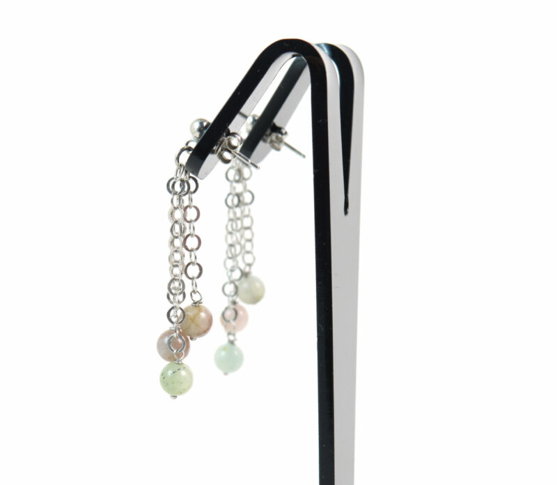 Orecchini pendenti con Acquamarina e Morganite in Argento 925 - immagine 2