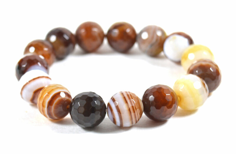 Bracciale Elasticizzato in Agata Marrone Striata - immagine 2