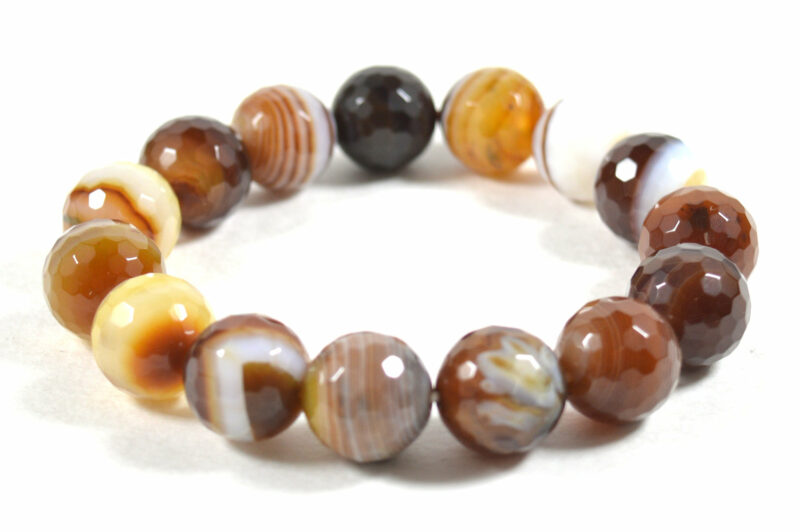 Bracciale Elasticizzato in Agata Marrone Striata