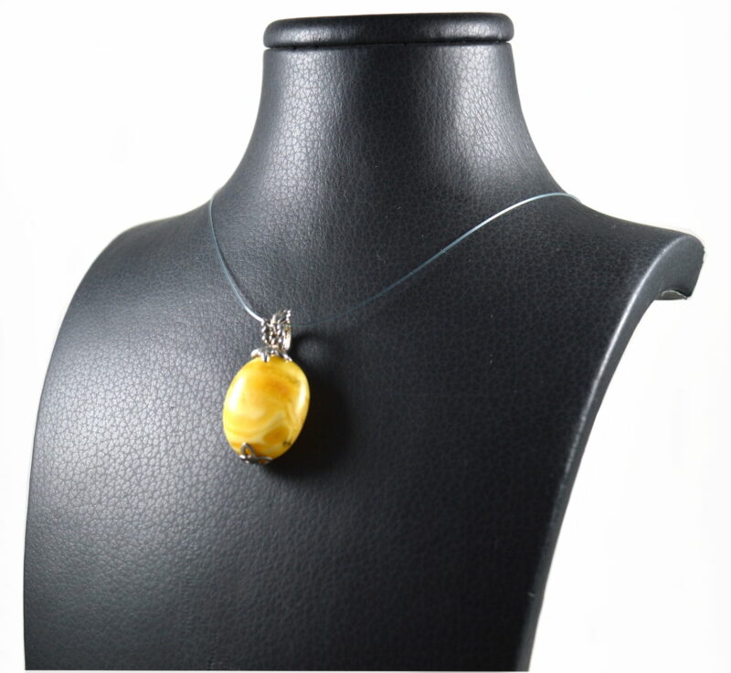 Ciondolo in Ambra Miele e Argento 925 - immagine 3