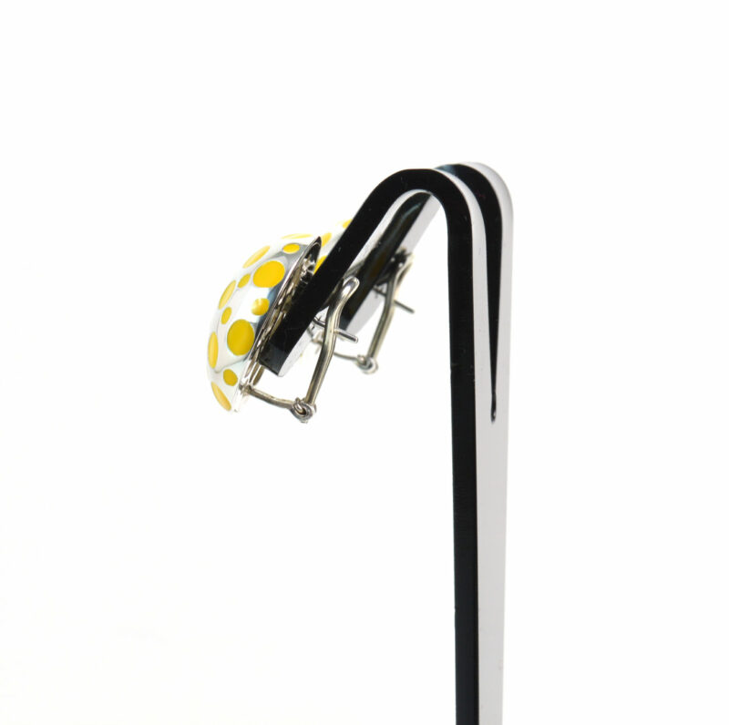 Orecchini Pois in Argento 925 e Smalto Giallo - immagine 3