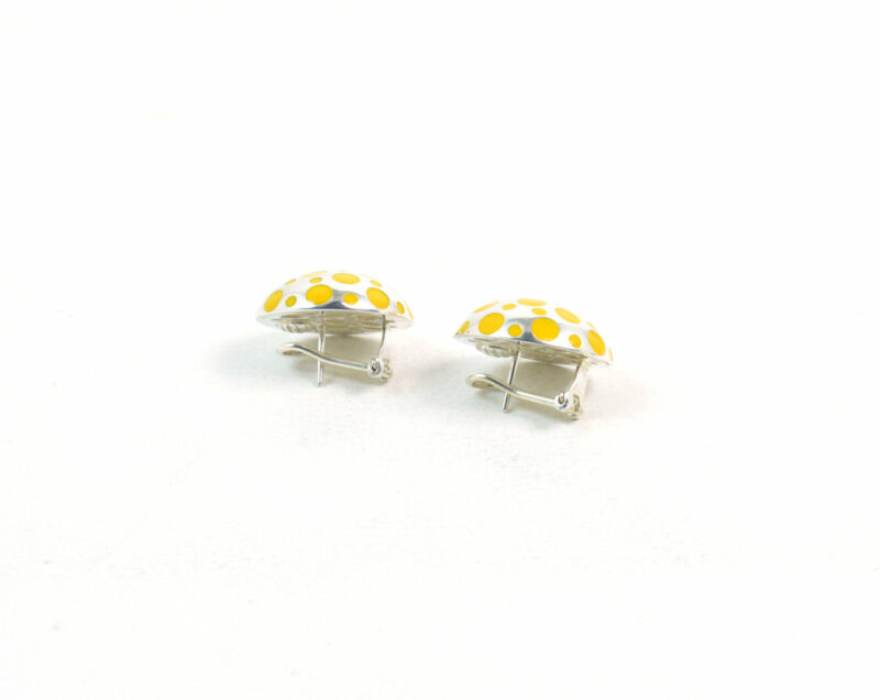 Orecchini Pois in Argento 925 e Smalto Giallo - immagine 5