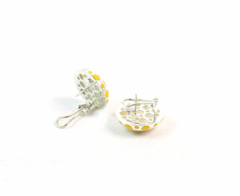 Orecchini Pois in Argento 925 e Smalto Giallo - immagine 6