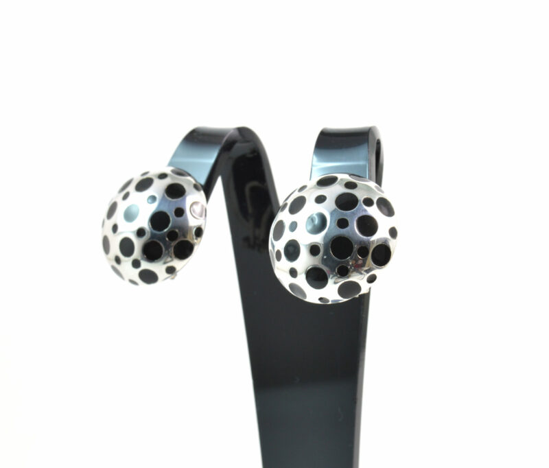 Orecchini Pois in Argento 925 e Smalto Nero - immagine 6