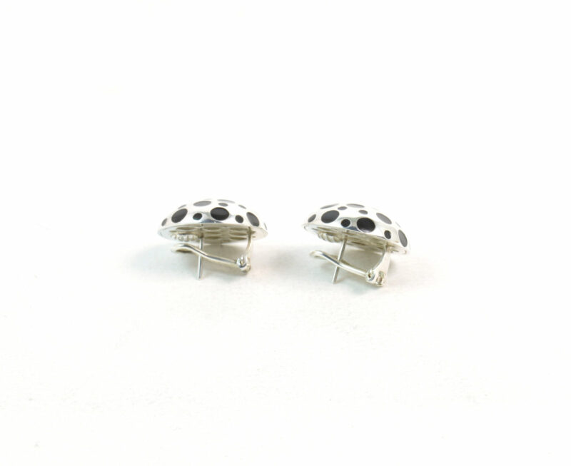 Orecchini Pois in Argento 925 e Smalto Nero - immagine 3