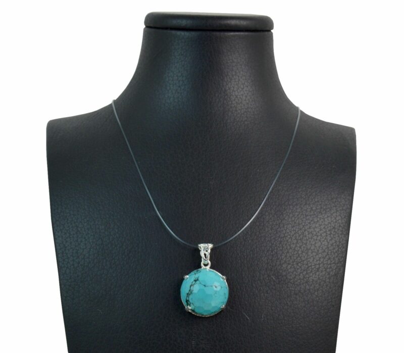 Ciondolo in Howlite Turchese e Argento 925