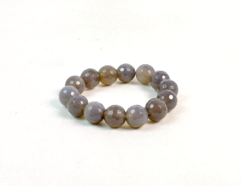 Bracciale Elasticizzato Agata Grigia sfaccettato