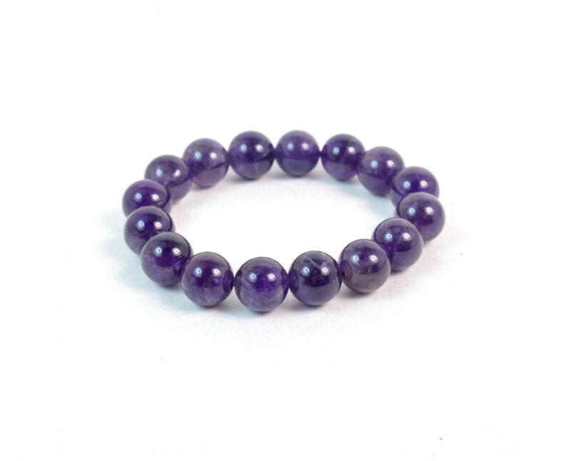 Bracciale Elasticizzato in Ametista (Ø 12 mm circa)
