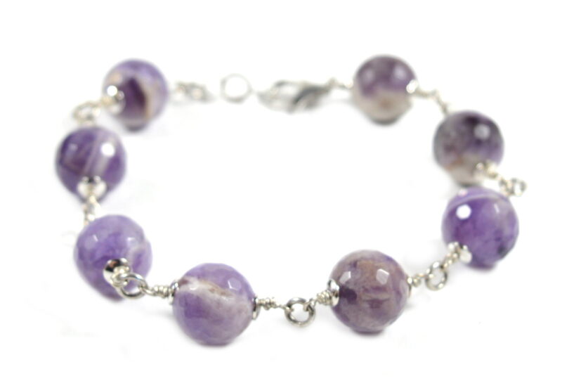 Bracciale in Ametista e Chiusura in Argento 925