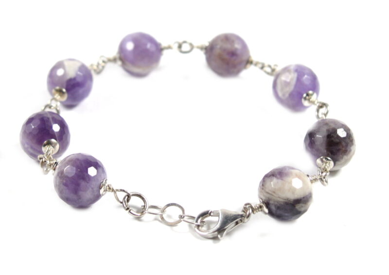 Bracciale in Ametista e Chiusura in Argento 925 - immagine 2