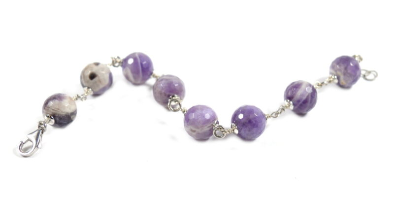 Bracciale in Ametista e Chiusura in Argento 925 - immagine 3