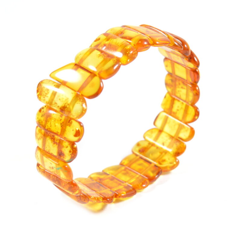 Bracciale Elasticizzato con doppio filo in Ambra - immagine 3
