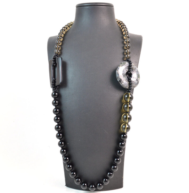 Collana in Astrofillite, Onice e Quarzo Fumè