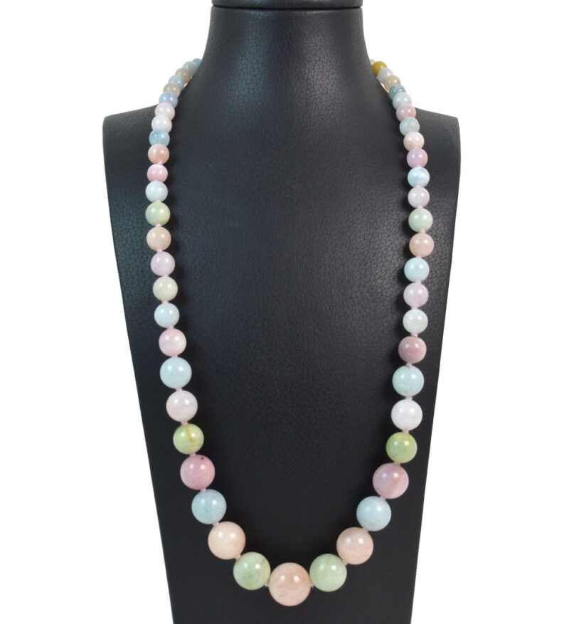Collana in Acquamarina e Morganite con Chiusura in Argento 925