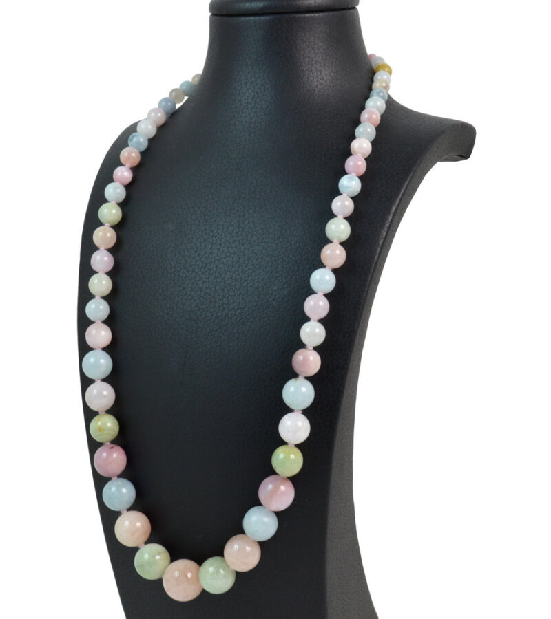 Collana in Acquamarina e Morganite con Chiusura in Argento 925 - immagine 2