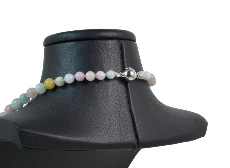 Collana in Acquamarina e Morganite con Chiusura in Argento 925 - immagine 3