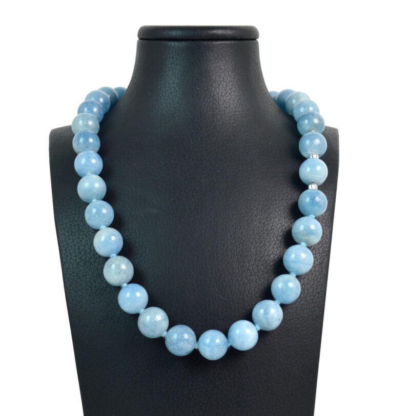 Collana in Acquamarina,Intercalari e chiusura in Argento 925
