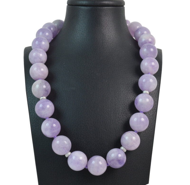 Collana in Ametista,Intercalari e chiusura in Argento 925