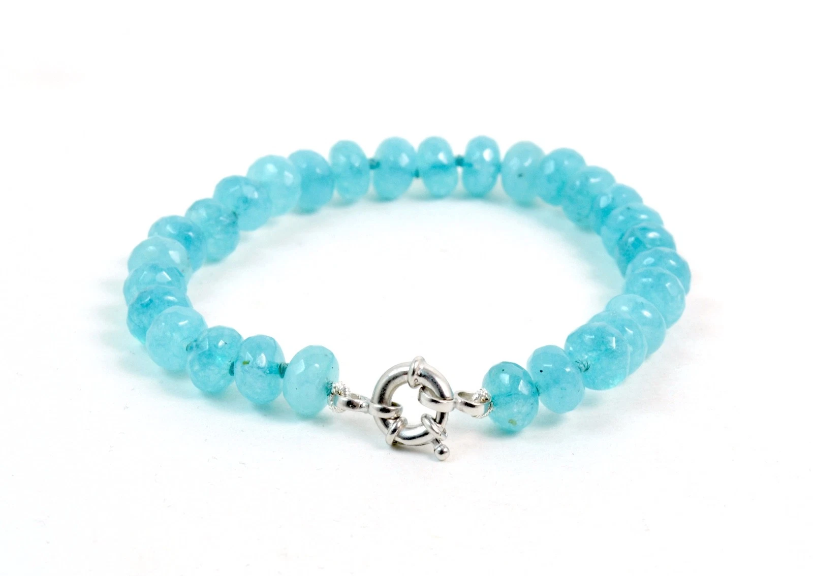 Bracciale in Angelite e Chiusura in Argento 925 - immagine 2